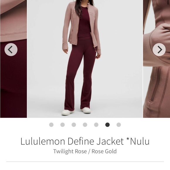 Lululemon Define Jacket nulu
Twilight Rose with rose gold zipper - Picture 12 of 13